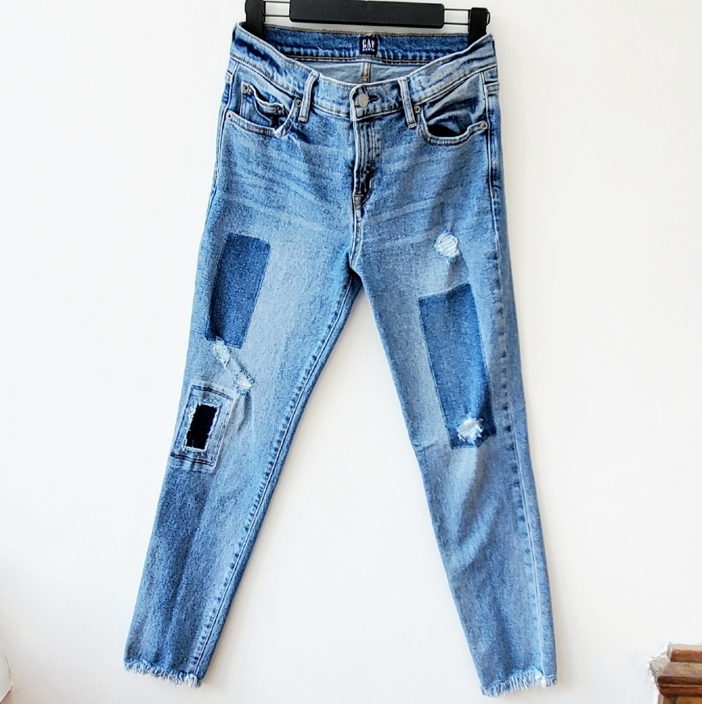 GAP True Skinny Stretch Distressed Jeans
